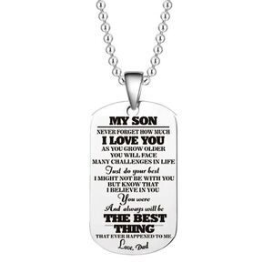 Stainless Steel Tag Necklace "From Parent to Child Love" (Son/Dad) NEW!!!